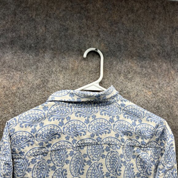Tommy Bahama Shirt Mens XL Blue Button Down AOP Silk Paisley Hawaiian Camp - Picture 8 of 9